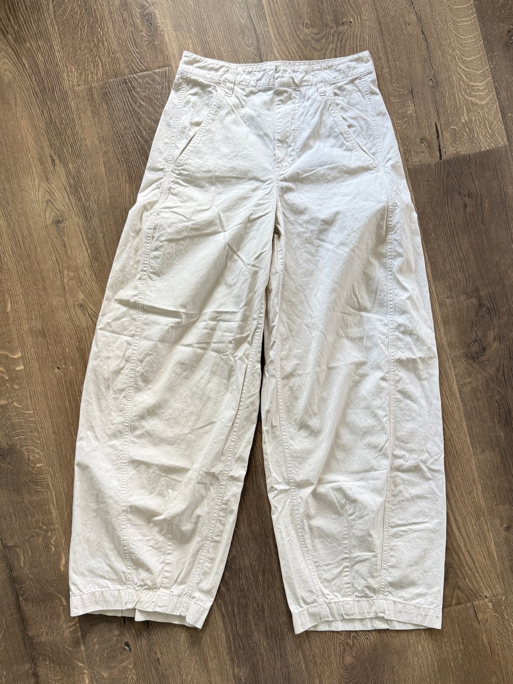 We The Free Rylee Chino Barrel Leg High-Rise Pants in Cream - Picture 2 of 10